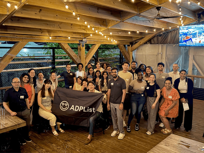 Group photo at an ADPList community event in the Washington DC area