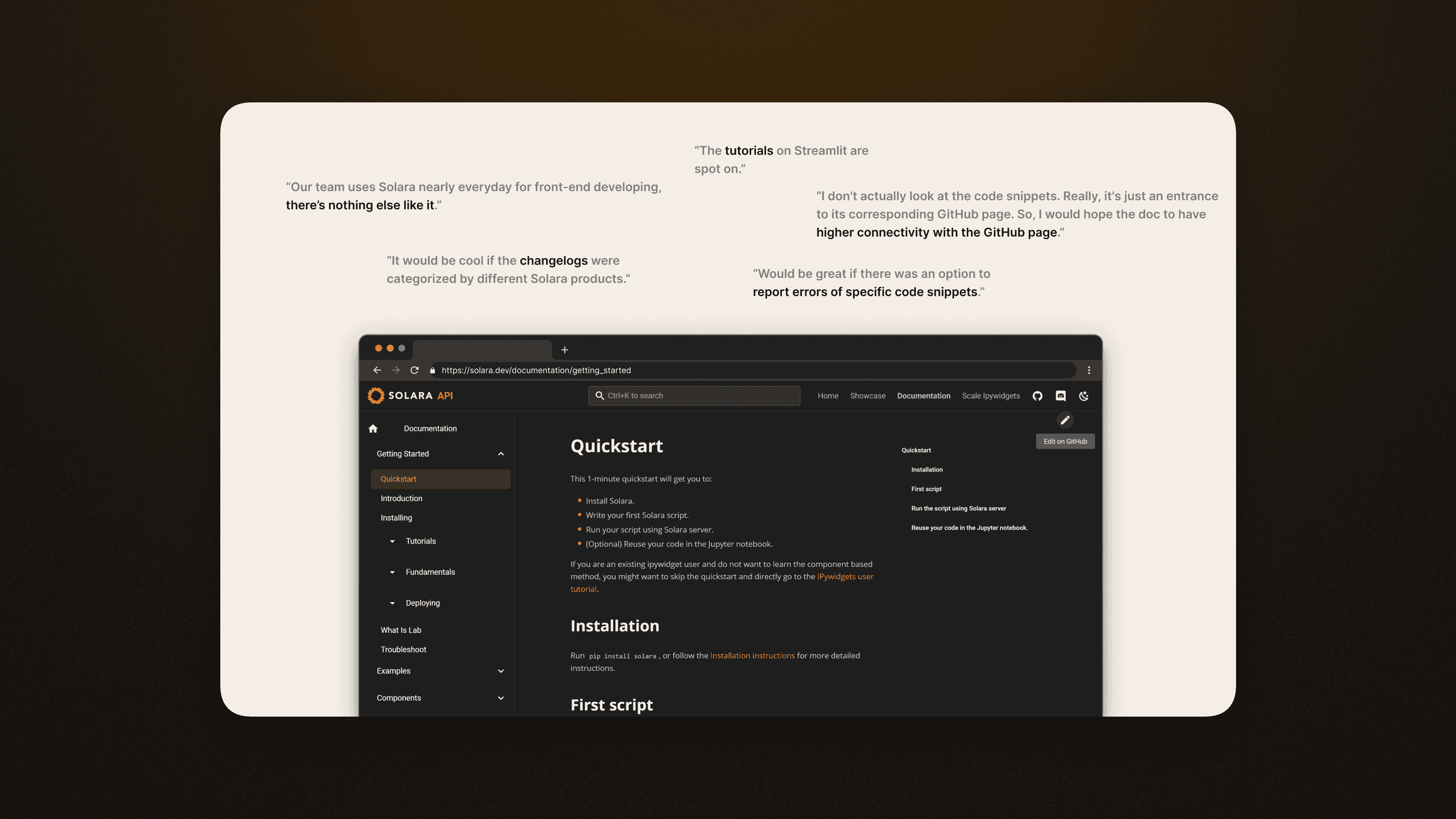 Solara marketing interface redesign
