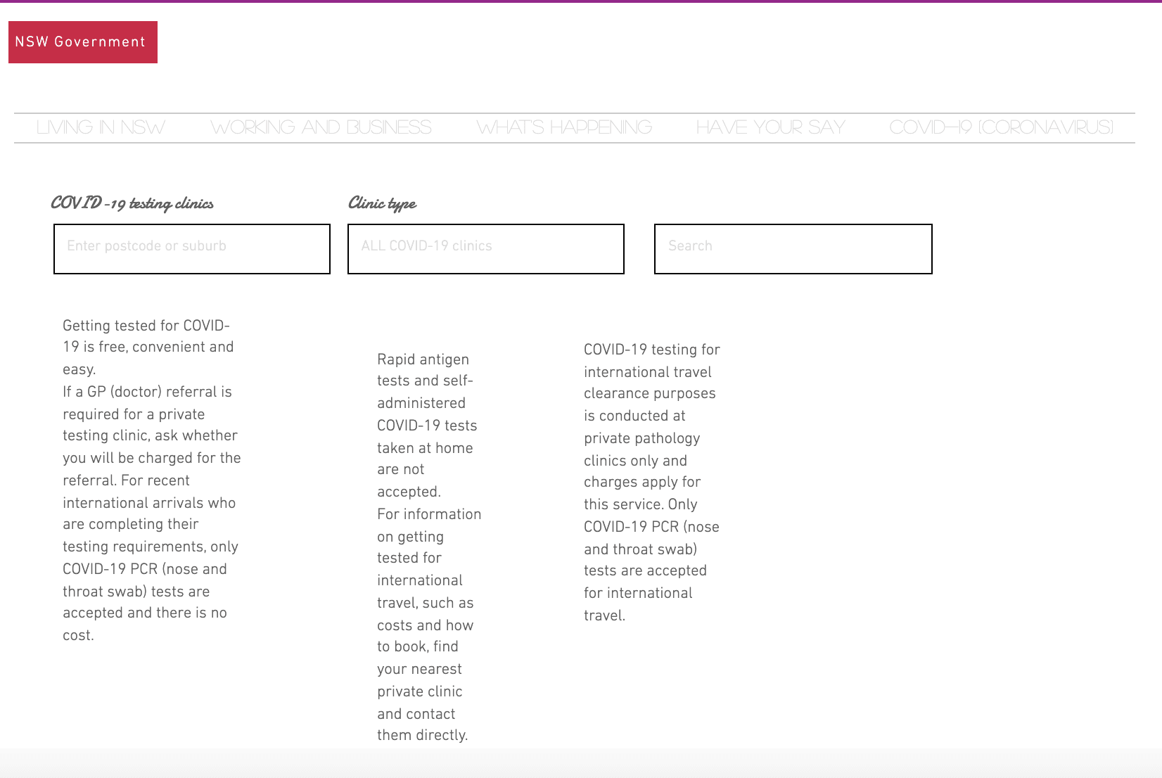 Inaccessible mockup page — cursive low-contrast headers and uneven columns that are difficult to read under magnification